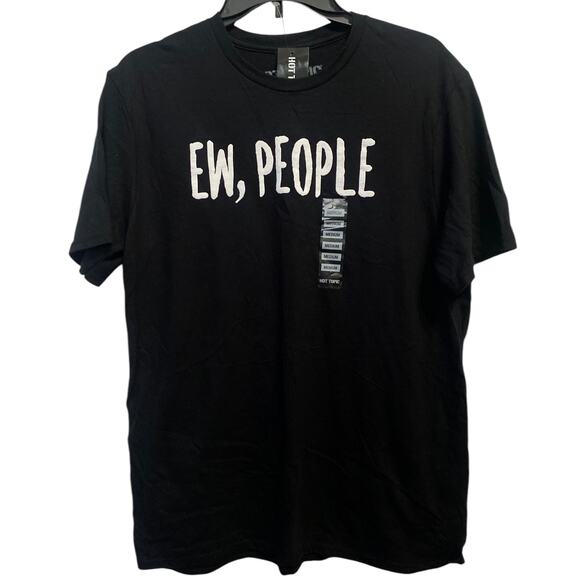 NWT Hot Topic 'Ew, People' Short Sleeve Black Shirt Medium - Picture 1 of 3